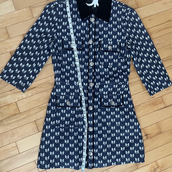 Navy and White bow Women dress Maje - Picture 6 of 7